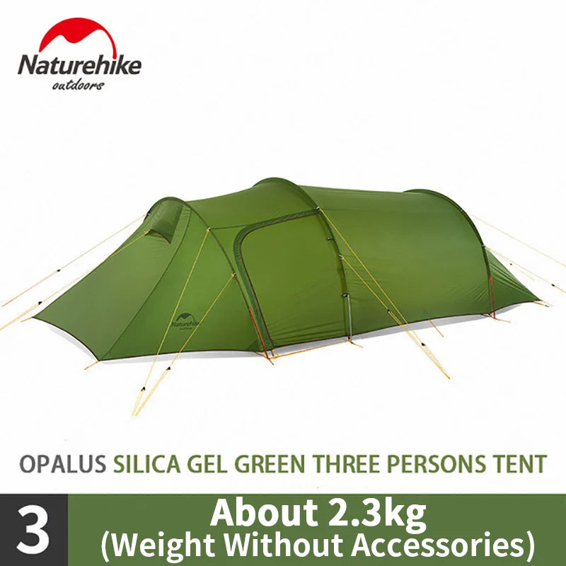 Naturehike Outdoor Opalus Camping Tunnel Tent 3-4 People Ultralight Mountain Climbing Waterproof Portable 4 Seasons Camping Tent