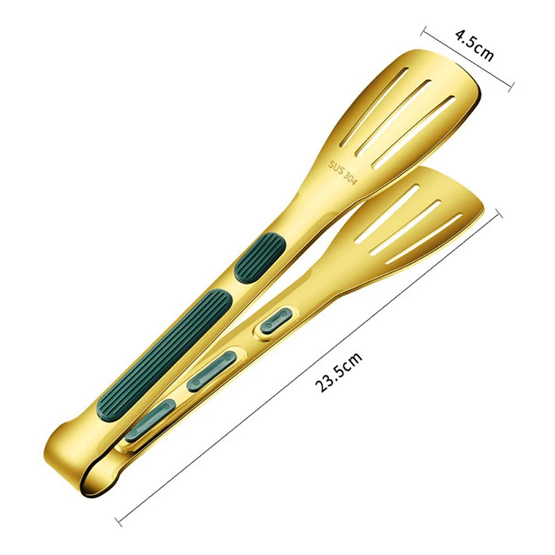7/9/12inch 304 Stainless Steel Food Clip BBQ Grill Steak Food Clip Silicone Non-slip Handle Bread Tong Party Kitchen Accessories