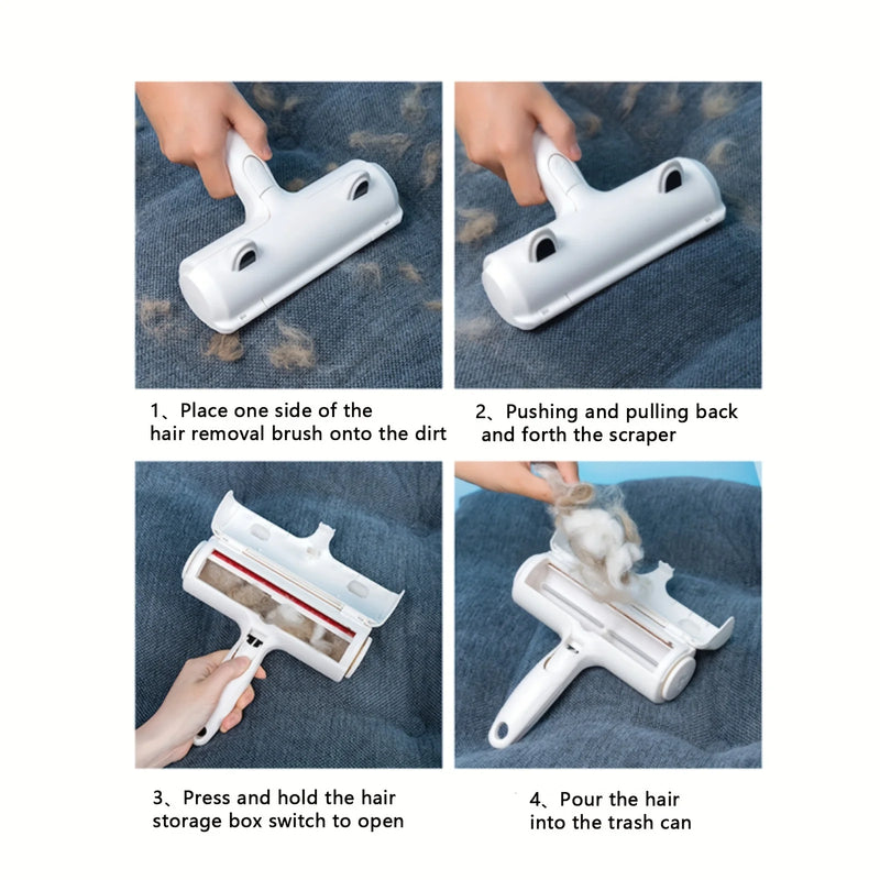 Reusable Pet Hair Remover Roller with Self-Cleaning Base - Upgraded Animal Fur Removal Tool for Couch, Furniture, Carpet, Car Se