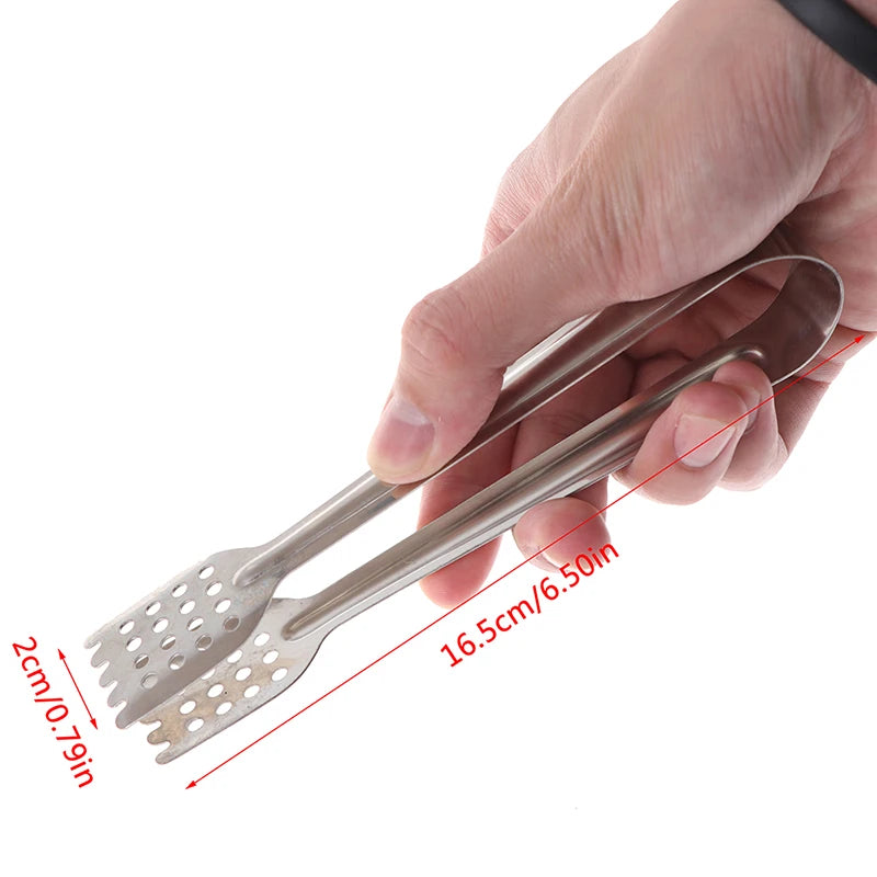 7/9/12inch 304 Stainless Steel Food Clip BBQ Grill Steak Food Clip Silicone Non-slip Handle Bread Tong Party Kitchen Accessories