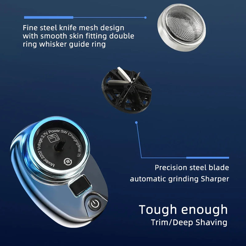 Portable Electric Shaver USB Rechargeable Mini Shave Electric Razor Pocket Shaver Waterproof Shaver Smart LED display