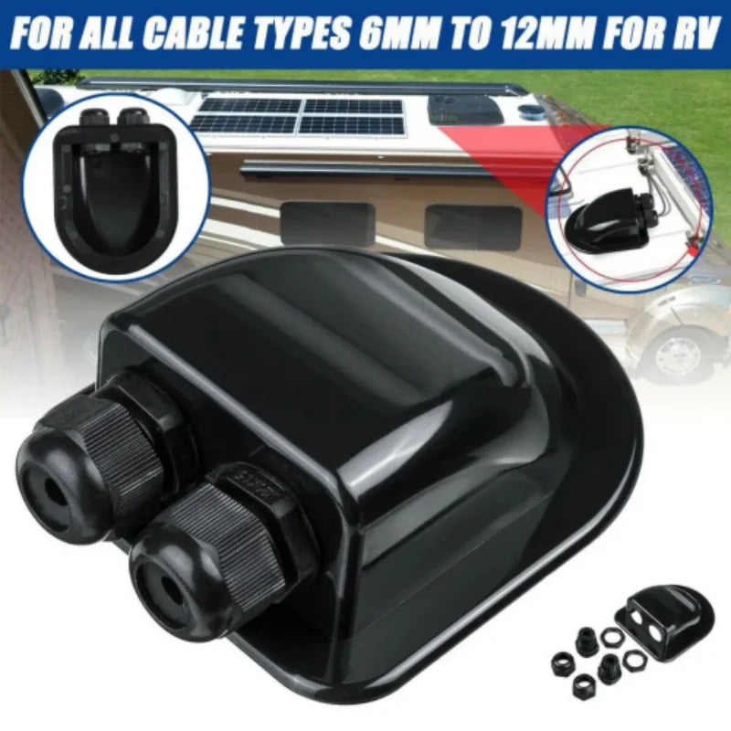 Double Single Wire Entry Gland Box Solar Panel Roof Wire Entry Gland Box Cable Motorhome Double Hole RV Yacht Car Accessories