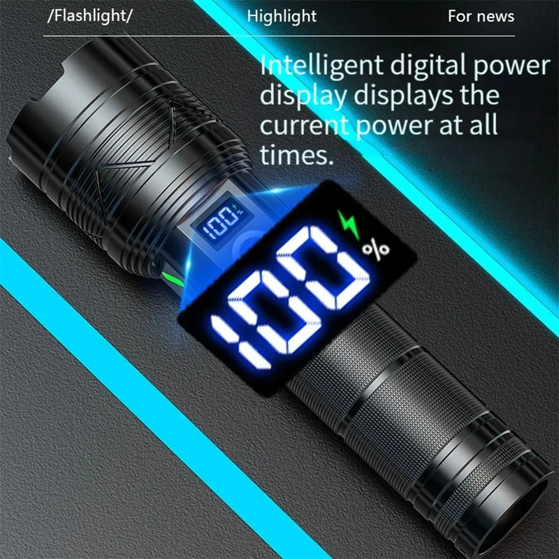 500W Most Powerful LED Flashlight Rechargeable Torch Lighting 1500M Tactical Lantern Ultra Powerful Flashlight With Usb Charging