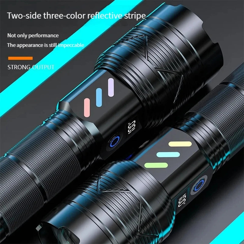 500W Most Powerful LED Flashlight Rechargeable Torch Lighting 1500M Tactical Lantern Ultra Powerful Flashlight With Usb Charging