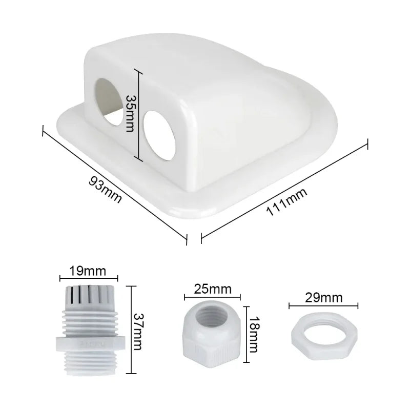 Double Single Wire Entry Gland Box Solar Panel Roof Wire Entry Gland Box Cable Motorhome Double Hole RV Yacht Car Accessories