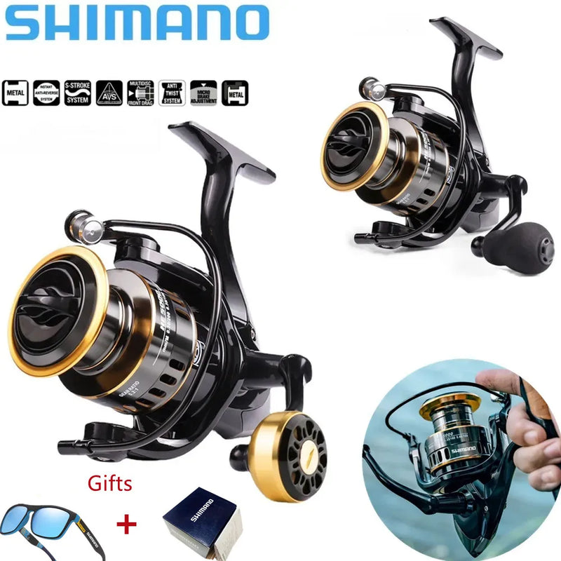 SHIMANO NEW Fishing Reel Spinning Reel Metal Reel Cup 12KG Max Drag Power Spinning Wheel High Speed Adapt to Any Water Body