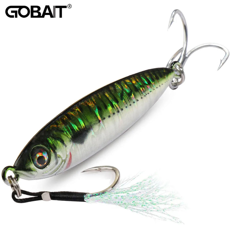 Metal Jig Lure 20g 30g 40g Spinner Spoon 3D Eye Color Laser Overlay Spinning Fishing Tackle Hook Swimbait Pesca Spinnerbait Bait