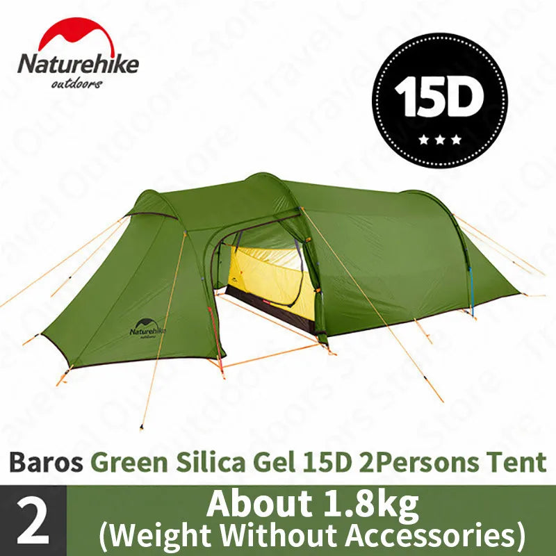 Naturehike Outdoor Opalus Camping Tunnel Tent 3-4 People Ultralight Mountain Climbing Waterproof Portable 4 Seasons Camping Tent