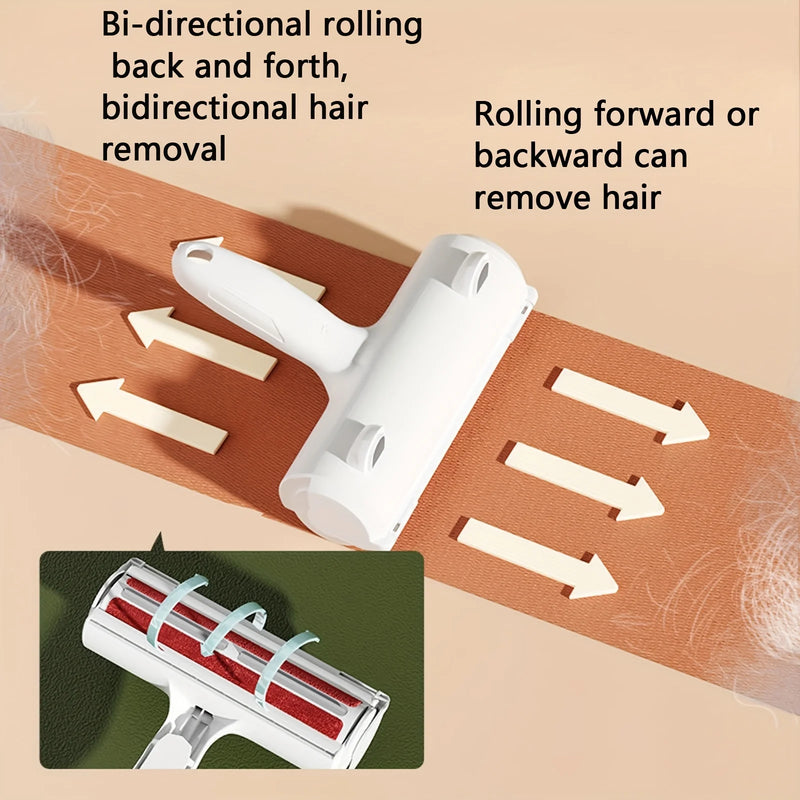 Reusable Pet Hair Remover Roller with Self-Cleaning Base - Upgraded Animal Fur Removal Tool for Couch, Furniture, Carpet, Car Se